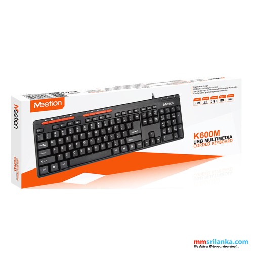 MEETION USB Standard Corded Keyboard K600M (6M)